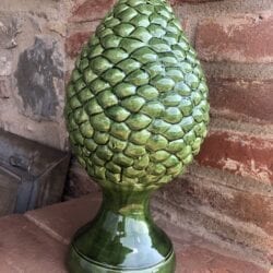 Deco a forma di pigna media in ceramica- verde