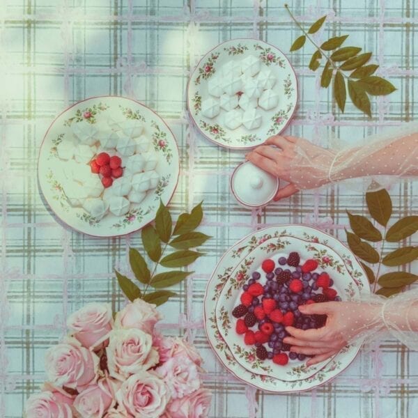Piatto fondo in ceramica – Moss Rose