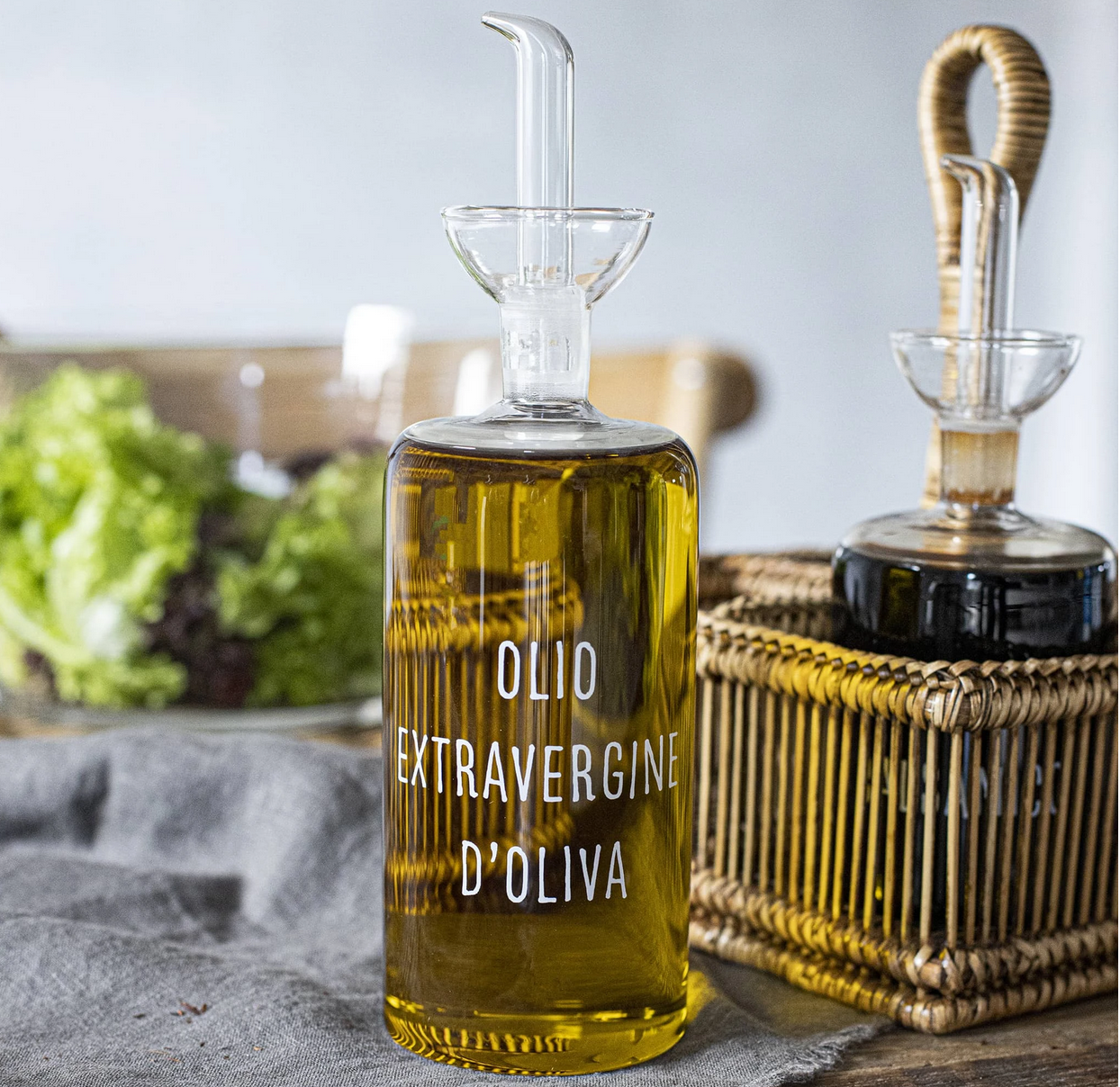 Oliera in vetro borosilicato-Olio extravergine d'oliva- 570ml