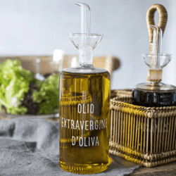 Oliera in vetro borosilicato-“Olio extravergine d’oliva”- 570ml
