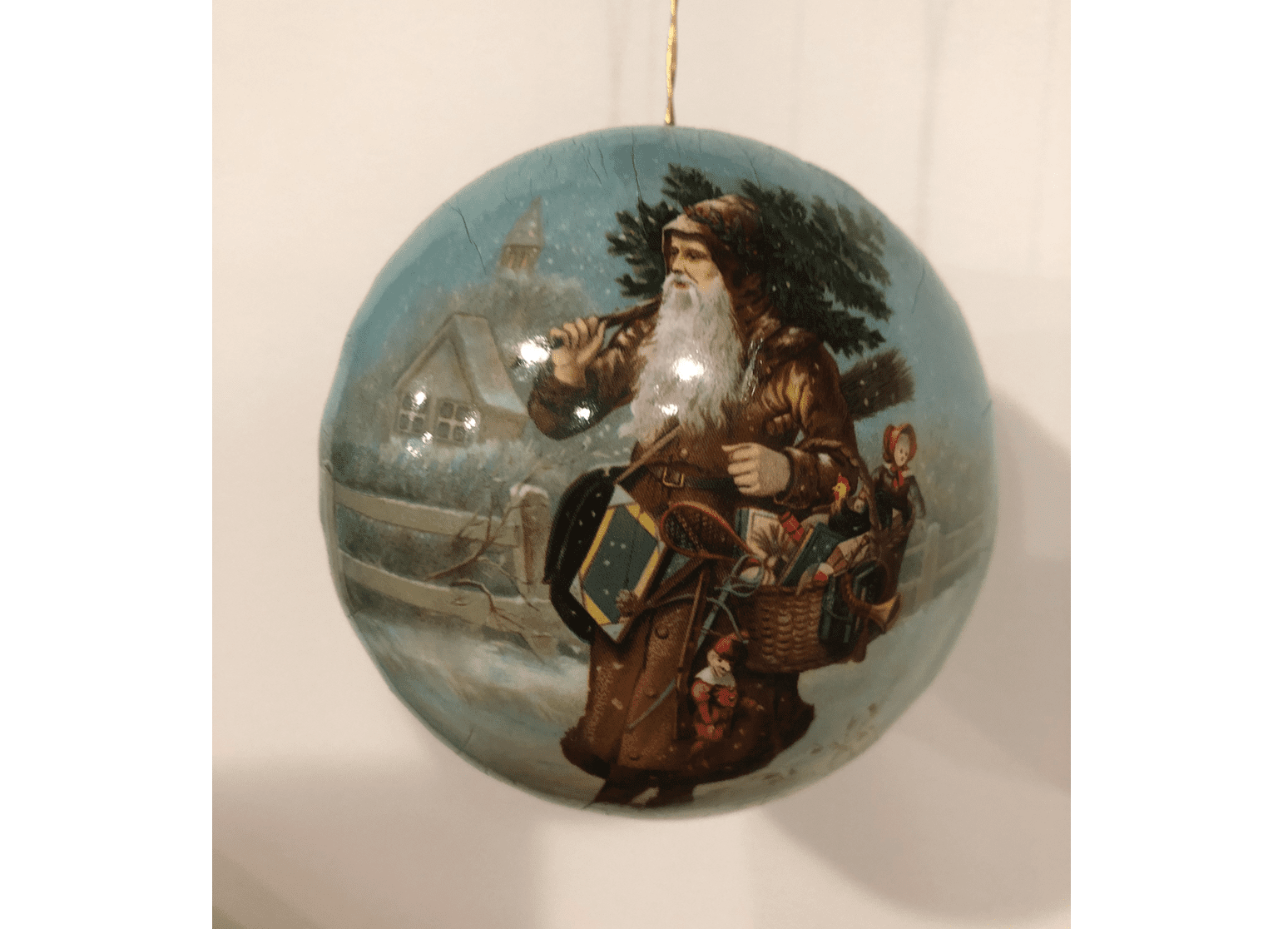 Palla di Natale apribile – Babbo Natale in marrone