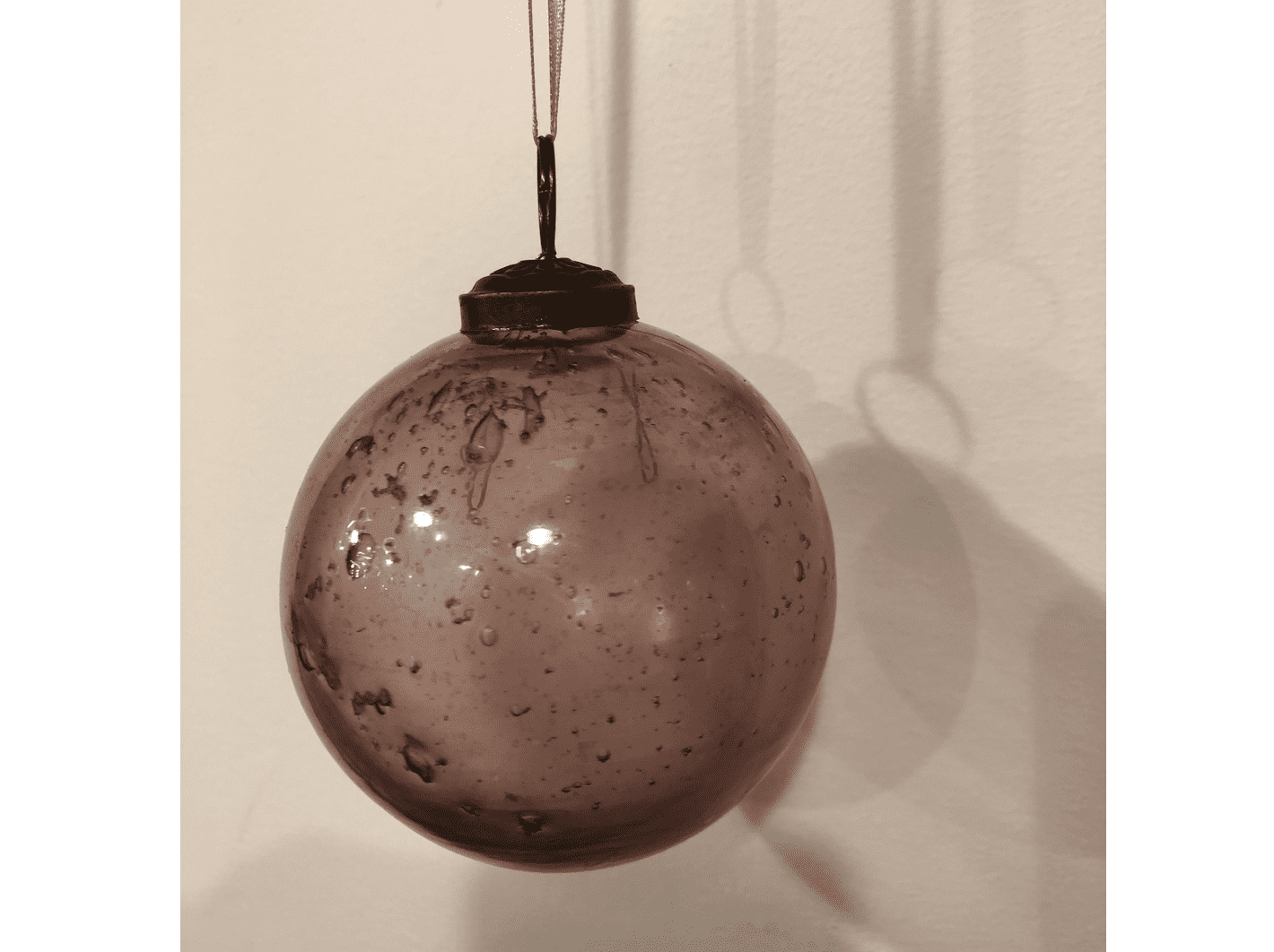 Piccola palla di Natale con bolle – Rosa Antico
