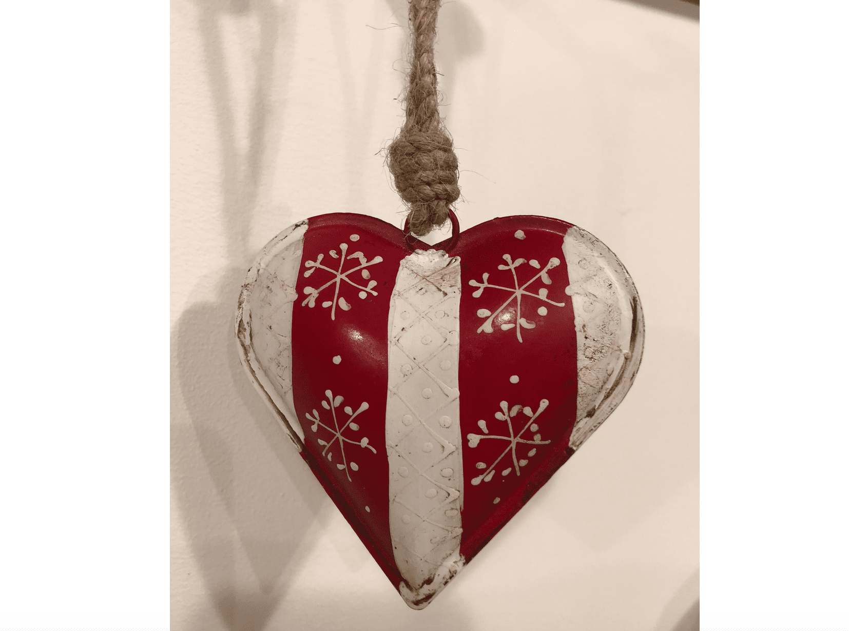 Addobbo a forma di cuore – Bianco e Rosso