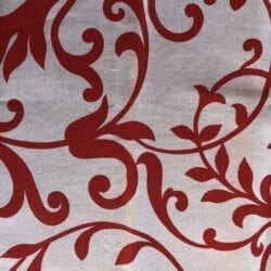 Runner cotone – Bianco con decori rossi