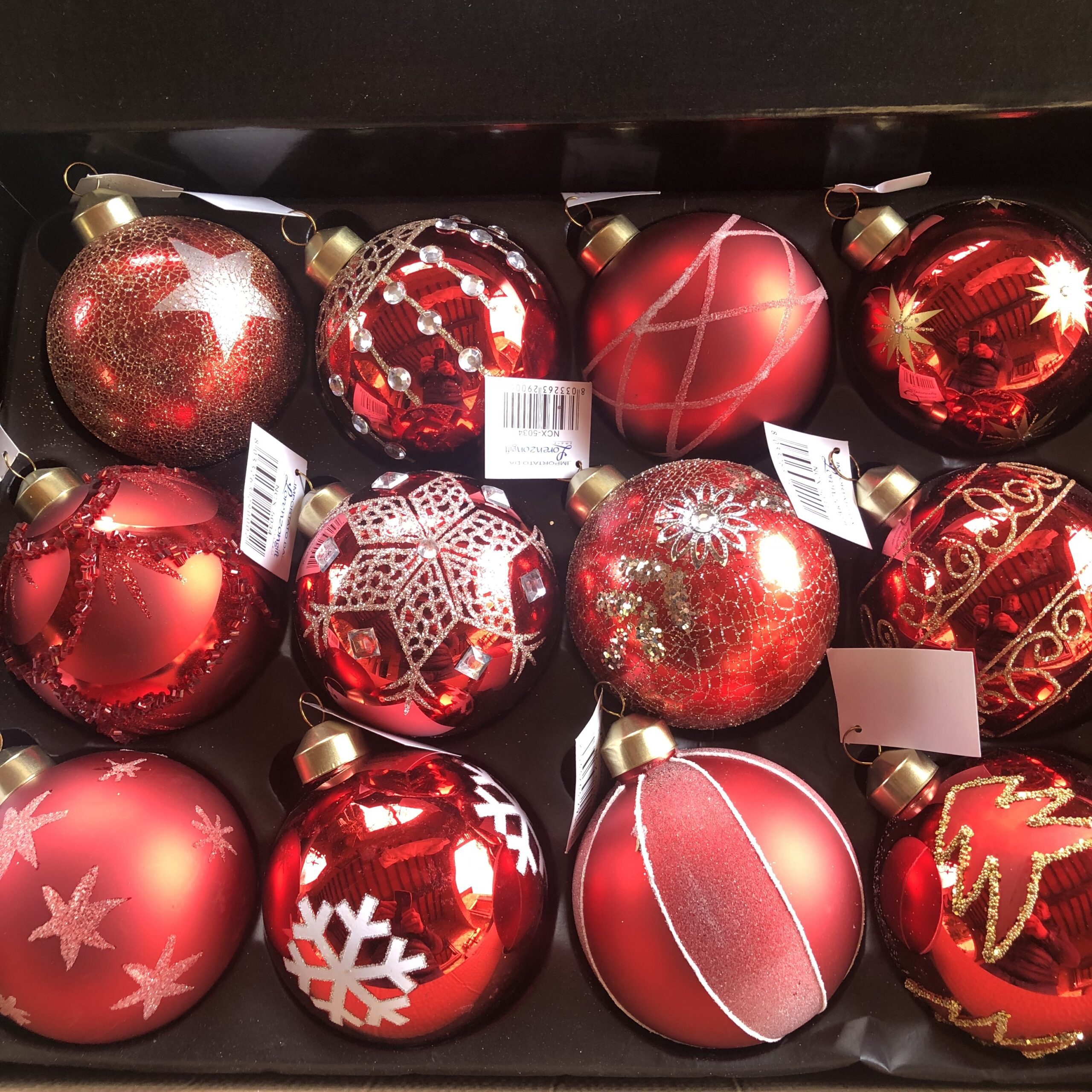 Set 12 palline di Natale – Rosse
