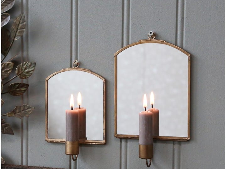 Specchio da parete con porta candele – Piccolo