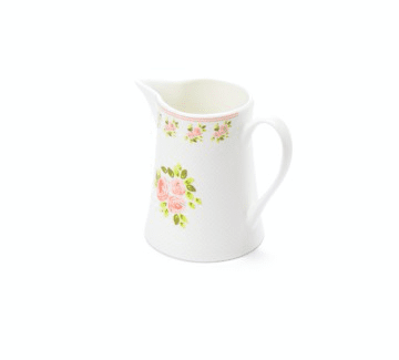 Brocca in ceramica 620ml – Bianca con rose