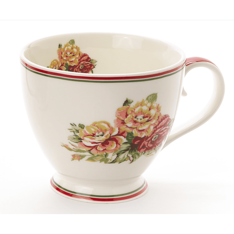 Tazza in porcellana 440ml – Bianca con rose