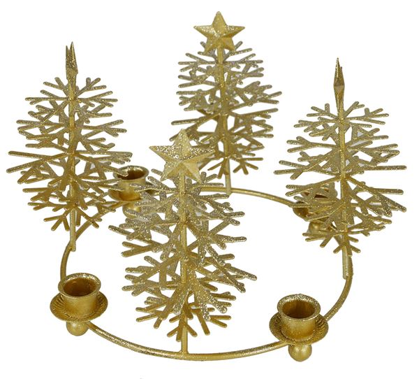 Candeliere Natalizio – 4 pini oro