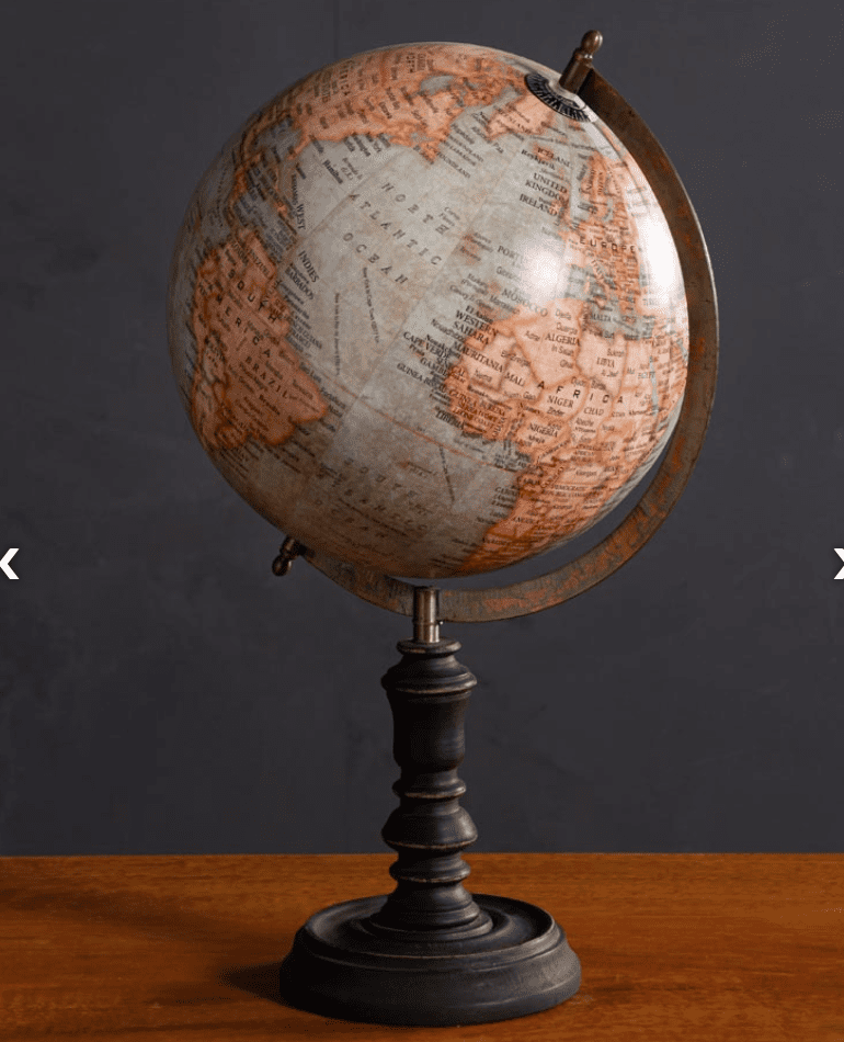 mappa del mondo del globo terrestre rotante