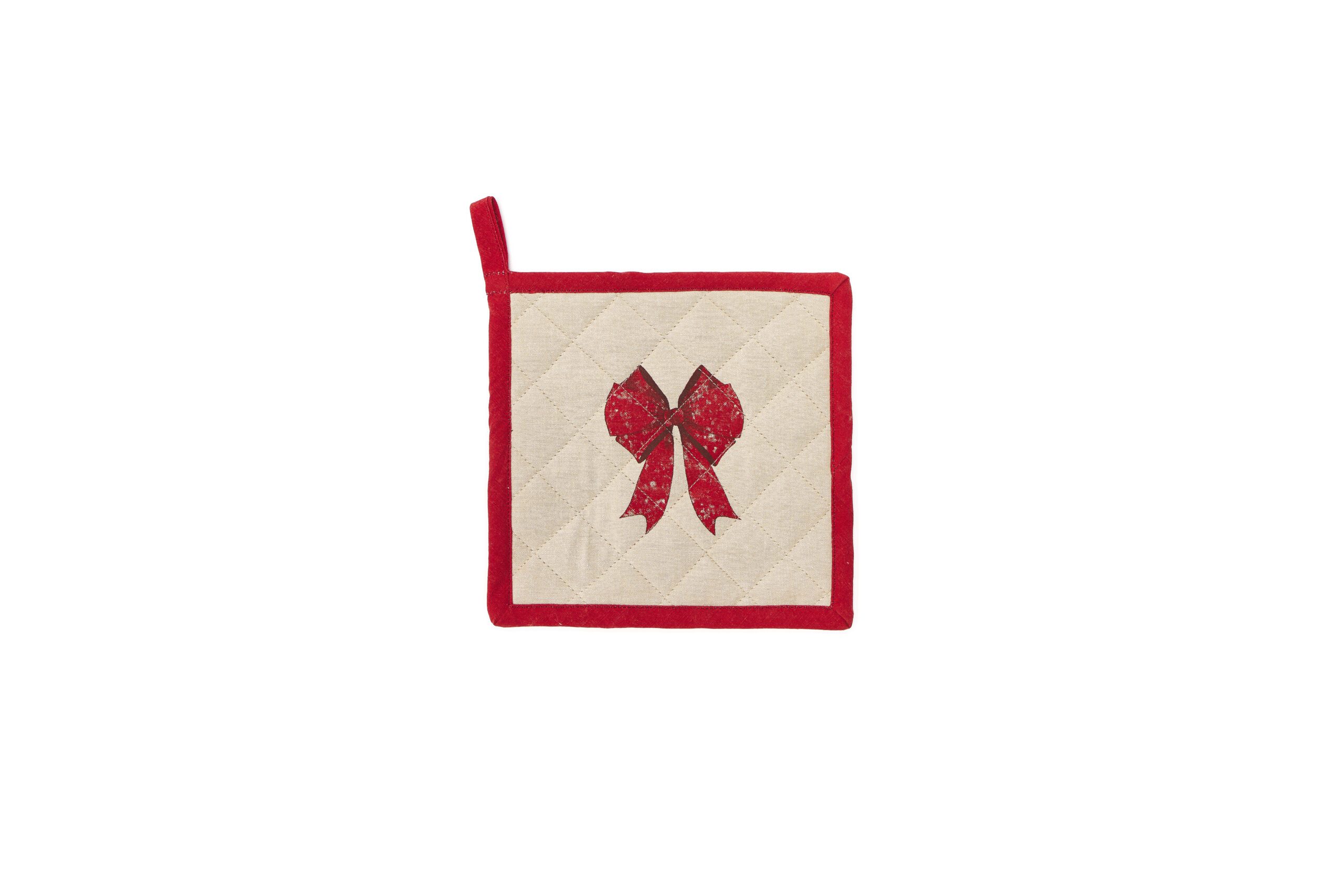 Presina in cotone – Fiocco e bordo rosso