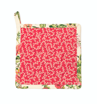 Presina in cotone – Rossa con bordo floreale