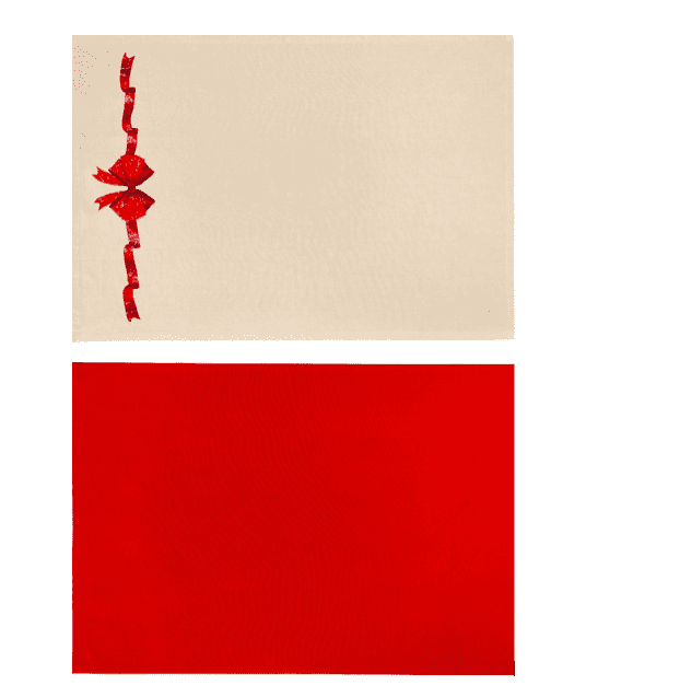 Set 2 Canovacci in cotone – Rosso e Fiocco