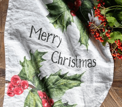 Canovaccio in lino – Merry Christmas Agrifoglio