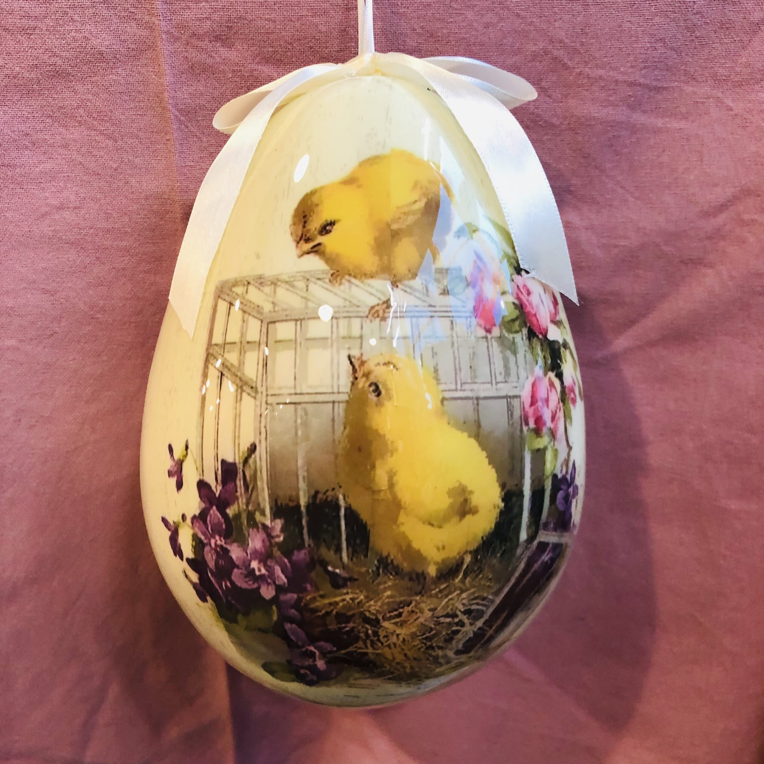 Decorazione uovo di Pasqua con pulcini – Grande