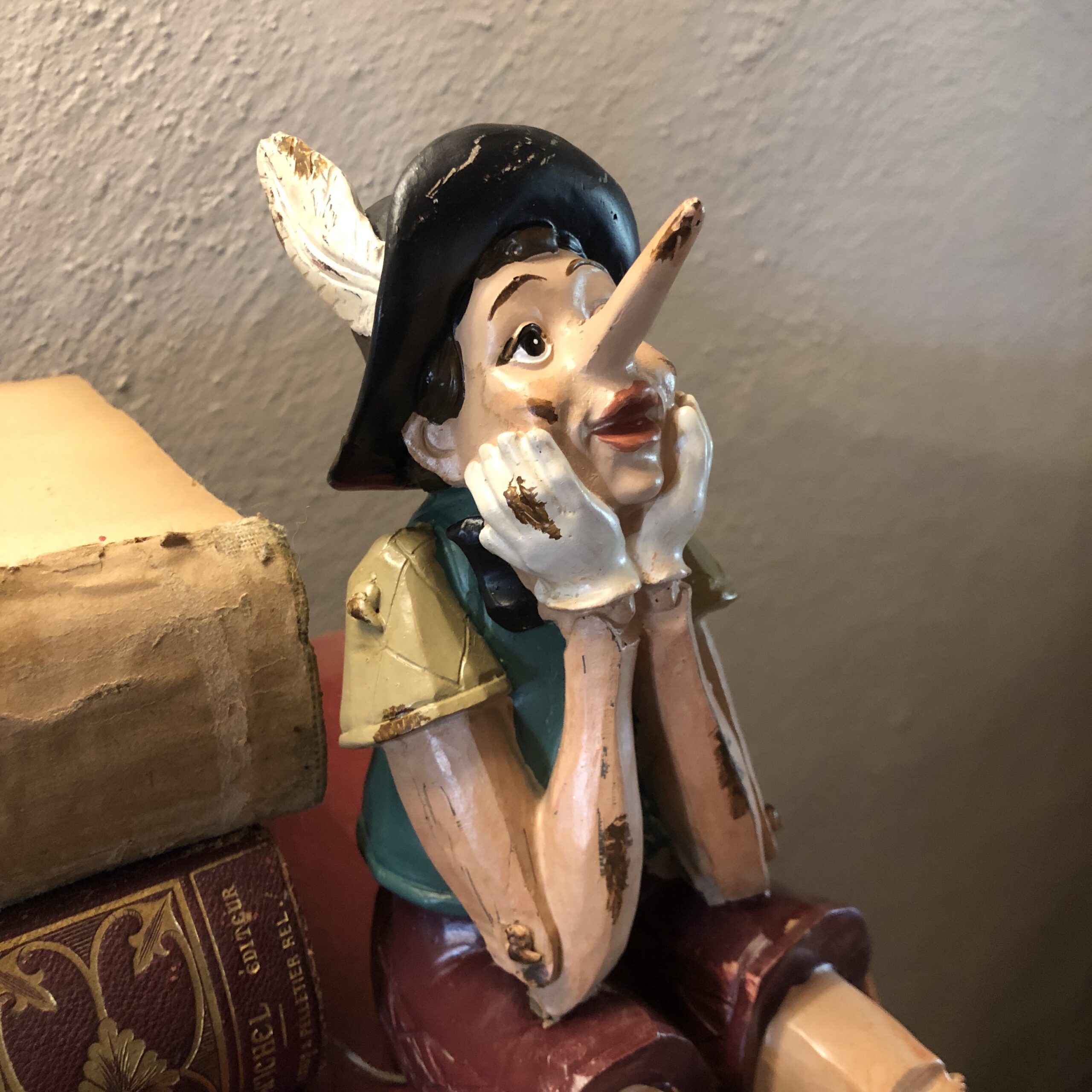 Pinocchio grande seduto vintage