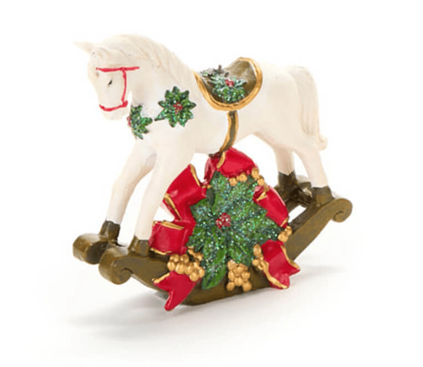 Decorazioni natalizie cavallo a dondolo