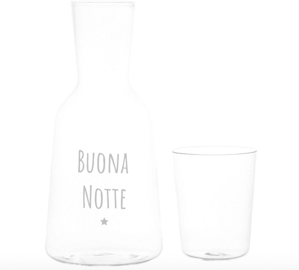 Bottiglia con bicchiere Buona Notte