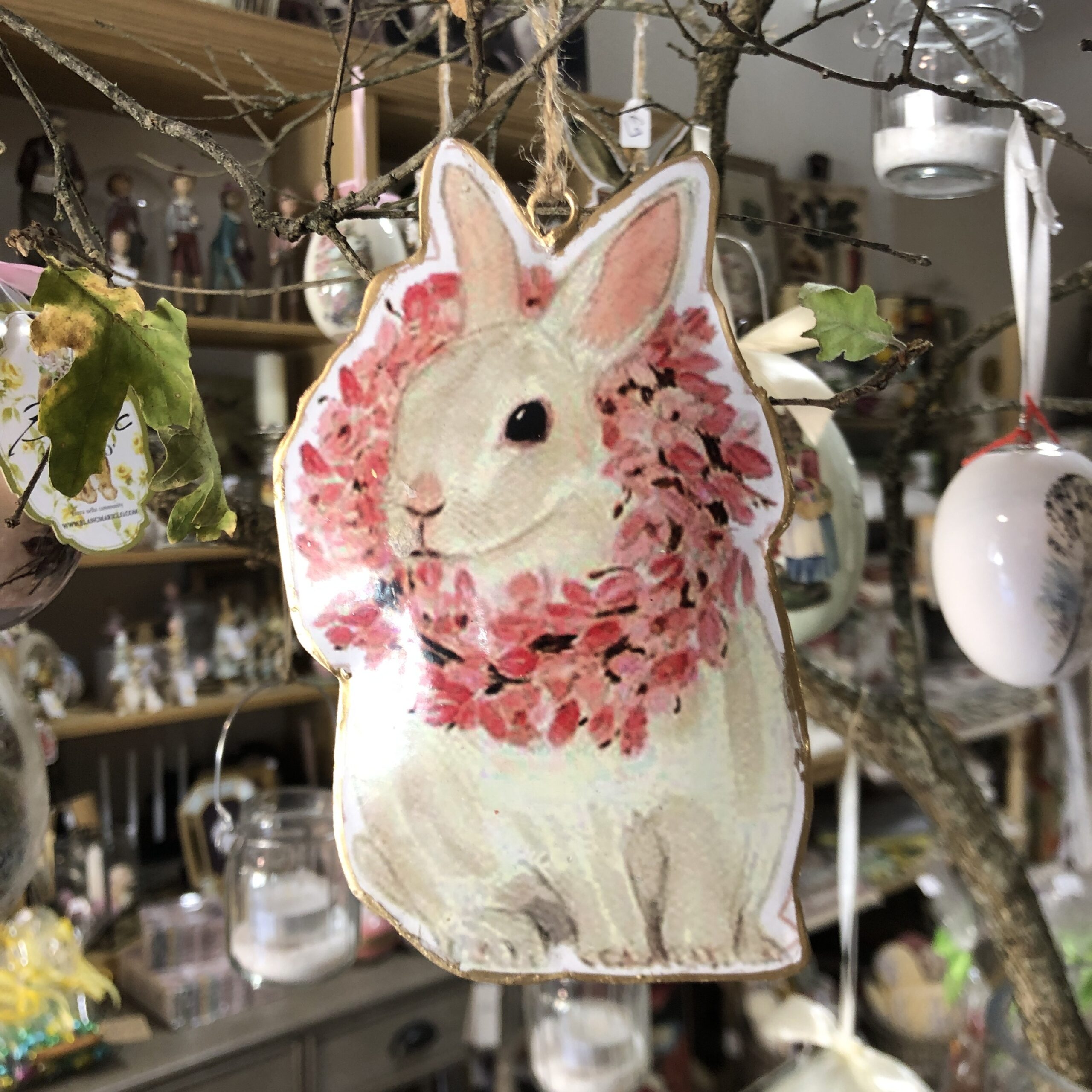 decorazioni pasquali coniglio bianco