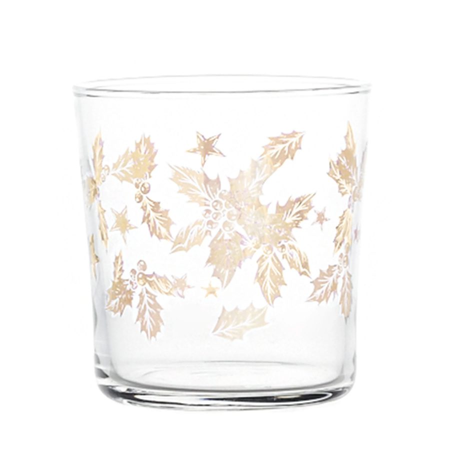 Bicchiere Acqua decoro “Agrifoglio oro”SIMPLE DAY